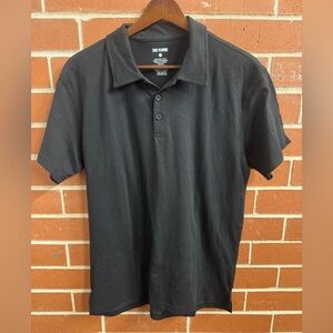True Classic Black Polo Shirt Men’s Medium Short Sleeve Soft Stretch